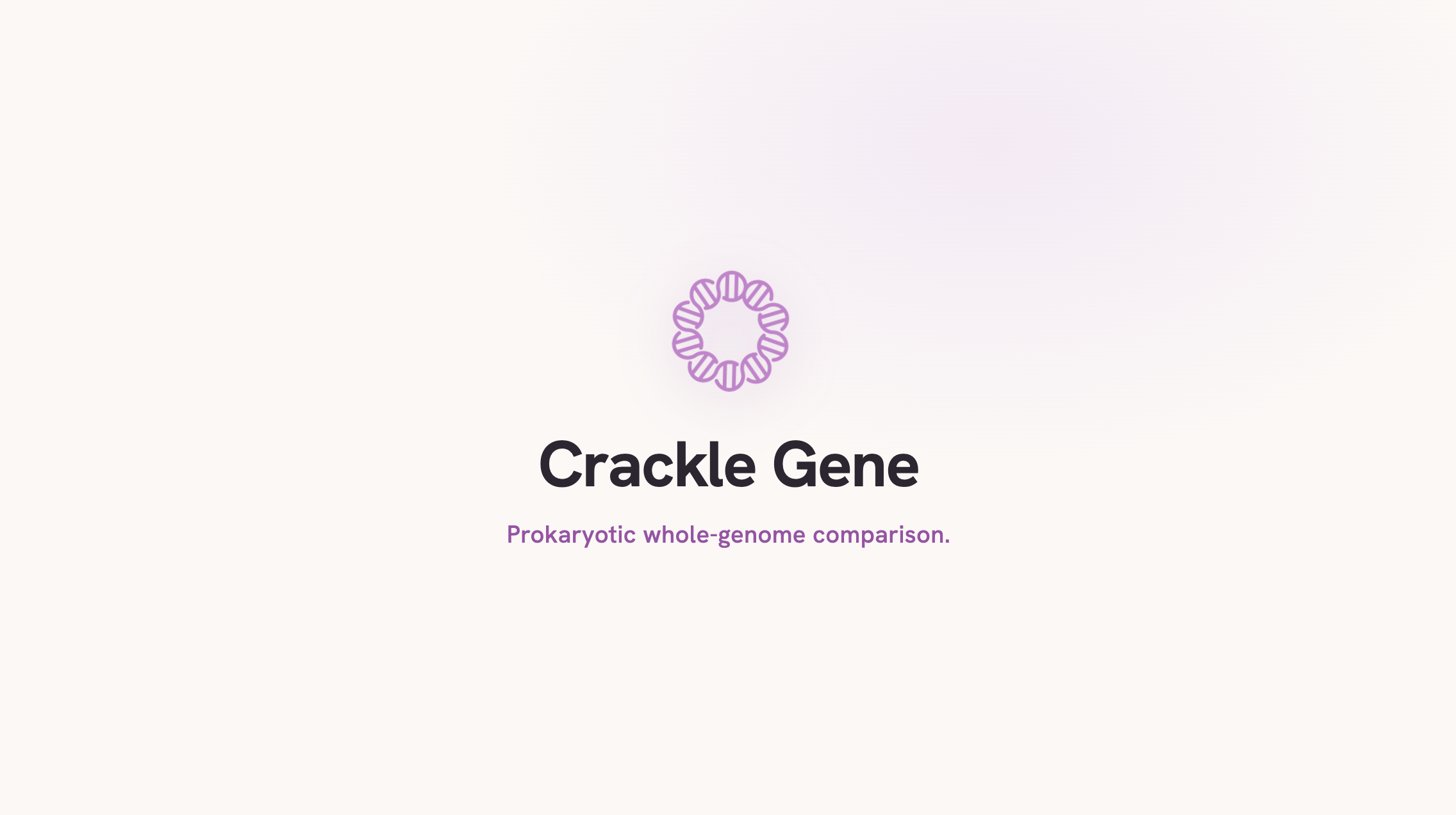 Crackle Gene logo — Prokaryotic whole-genome comparison